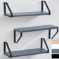 Floating Wall Shelves for Bedroom/Bathroom, Set of 3, Geometric Hanging Shelf for Living Room/Kitchen/Laundry Room, Wall Mounted Shelves, Rustic Wood Shelves for Wall Décor & Storage, Grey
