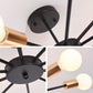 Semi Flush Mount Ceiling Light,10-Light E26 Base Modern Black Sputnik Chandelier,Industrial Ceiling Lamp Fixture for Kitchen Farmhouse Living Room Dining Room