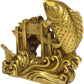 BRABUD Chinese Handmade Brass Small Arowana Golden Fish Statue Home Decor Gift 3''(H) BS054