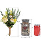 Metal Flower Vase Milk Can Rustic Style with Rose & Eucalyptus Shabby Chic Metal Vase for Rustic Home Dining Table Centerpieces Decor (Yellow, 1)