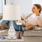 Rustic Dimmable Touch Table Lamps Set of 2 Retro Bedside Lamps with 2 USB Charging Ports 3-Way Dimmable Nightstand Lamps for Bedroom Living Room Office Vintage Desk Lamps with Fabric Shade & LED Bulbs