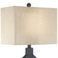 360 Lighting Modern Table Lamps 26.5" High Set of 2 Classic Moroccan Black Off White Rectangular Fabric Shade for Living Room Family Bedroom