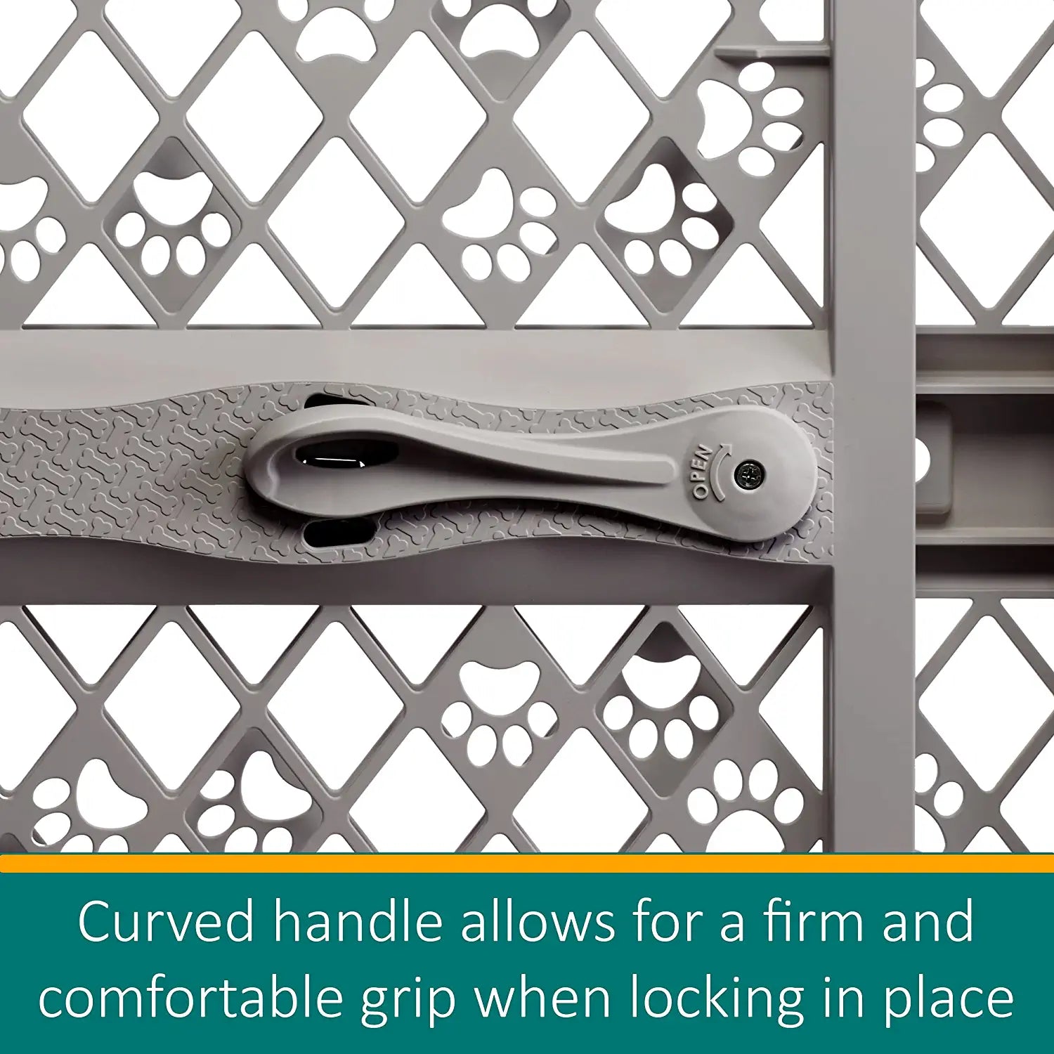 MYPET  40” Paws Portable Pet Gate: Made in USA, Expands & Locks in Place with No Tools. Pressure Mount. Fits 26"-40" Wide (23" Tall, Fieldstone)