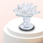Home Decor Table Top Decoration White Crystal Lotus Flower Candle Holder