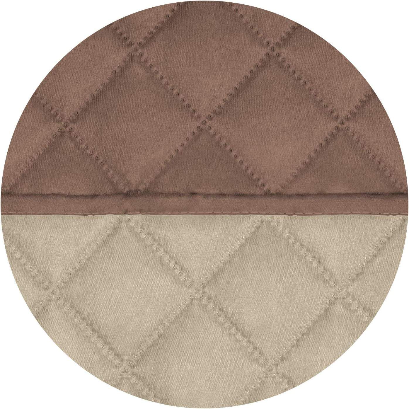 Reversible Quilted Recliner Sofa Cover, Water Resistant Slipcover Furniture Protector, Washable Couch Cover with Elastic Straps for Kids, Dogs, Pets (Recliner, Brown/Beige)