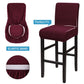 PiccoCasa Stretch Bar Stool Covers for Counter Height Side Chair Slipcovers Burgundy 4Pcs