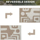 Abstract Geometric Rug 2' X 3' Washable Small Bathroom Rugs Modern Khaki Cotton Woven Door Mat Concise Reversible Carpet for Bedroom Hallway Entryway Laundry Room
