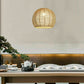 WUZSTAR Retro Woven Wicker Ceiling Light Fixture Rattan Shade Farmhouse Hanging Pendant Lamp