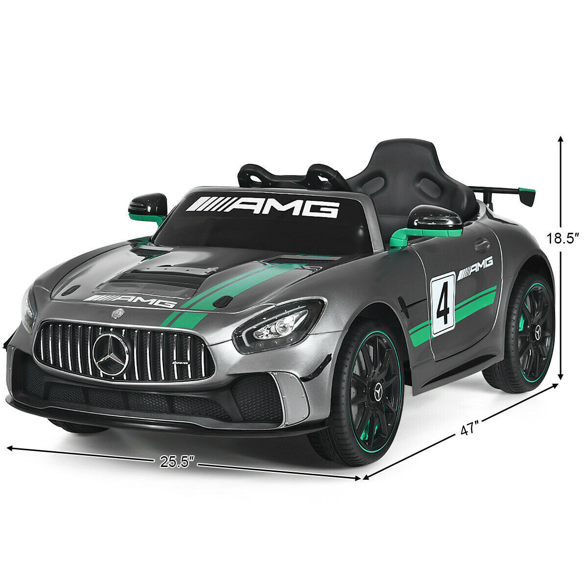 Licensed Kids Ride on Car 12V Electric Mercedes Benz 2.4G Remote Control Silver