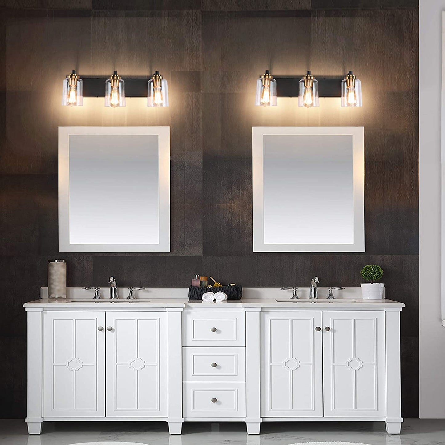 Bathroom Vanity Light Fixtures over Mirror Vintage Bathroom Light Fixture Glass Globe Matt Black and Bronze 3 Lights