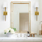 Wall Sconces Set of 2, Dimmable Sconces Wall Lighting, Classic Hardwired Indoor Brushed Gold Metal Sconce Lights with Fabric Shades (Bulb and Switch Not Included)