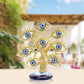Golden Turkish Evil Eyes Tree with Blue Evil Eye Base for Home Decor Luck Gift