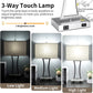 Set of 2 Touch Control 3-Way Dimmable Table Lamp, Nightstand Lamp with USB Port AC Outlet Bedside Nightstand Lamp for Living Room, 22In, Cream Shade, Daylight White Bulbs Included