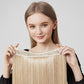 Invisible Wire Hair Extensions with Transparent Headband Adjustable Size Removable Secure Clips in Straight Secret Hairpiece for Women (24 Inch, Light Blonde)