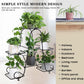 Metal Plant Stand Indoor Outdoor Multiple 6 Tier Tall Corner Flower Pot Holder Stands Shelf Rack Wrought Iron Tiered Planter Shelves for Patio, Living Room, Garden, Balcony, Black