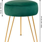 round Velvet Footrest Stool Ottoman Modern Foot Stool with 3 Golden Metal Leg, for Dressing Table Stool, Shoes Bench in Living Room Bedroom