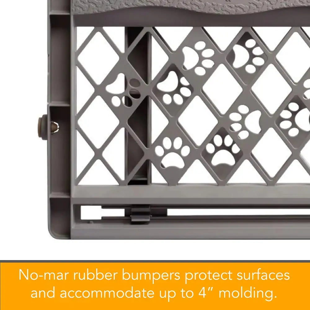 MYPET  40” Paws Portable Pet Gate: Made in USA, Expands & Locks in Place with No Tools. Pressure Mount. Fits 26"-40" Wide (23" Tall, Fieldstone)