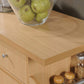 Import Kitchen Island with Spice Rack and Towel Rack, Beech