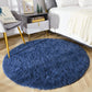 Super Soft round Rugs for Kids Room, Cute Fluffy Plush Shaggy Carpet 4X4 Feet for Girls Bedroom Dorm, Home Decor White for Bedroom, Non-Slip Modern Rugs for Living Room Light Navy