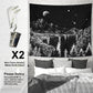 Starry Night Tapestry Mountain Tapestry Moon Stars Tapestry Black and White Tapestry for Bedroom Living Room 59X51 Inch