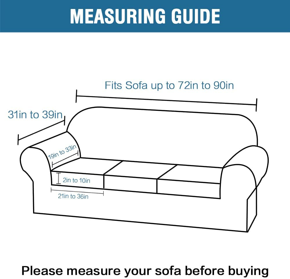 Modern Velvet Plush 4 Piece High Stretch Sofa Slipcover Sofa Cover Furniture Protector Form Fit Luxury Thick Velvet Sofa Cover for 3 Cushion Couch, Machine Washable (Sofa,Stone Blue)