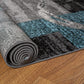 Contemporary Abstract Circle Design Soft Indoor Area Rug 5'3" X 7'3" Gray