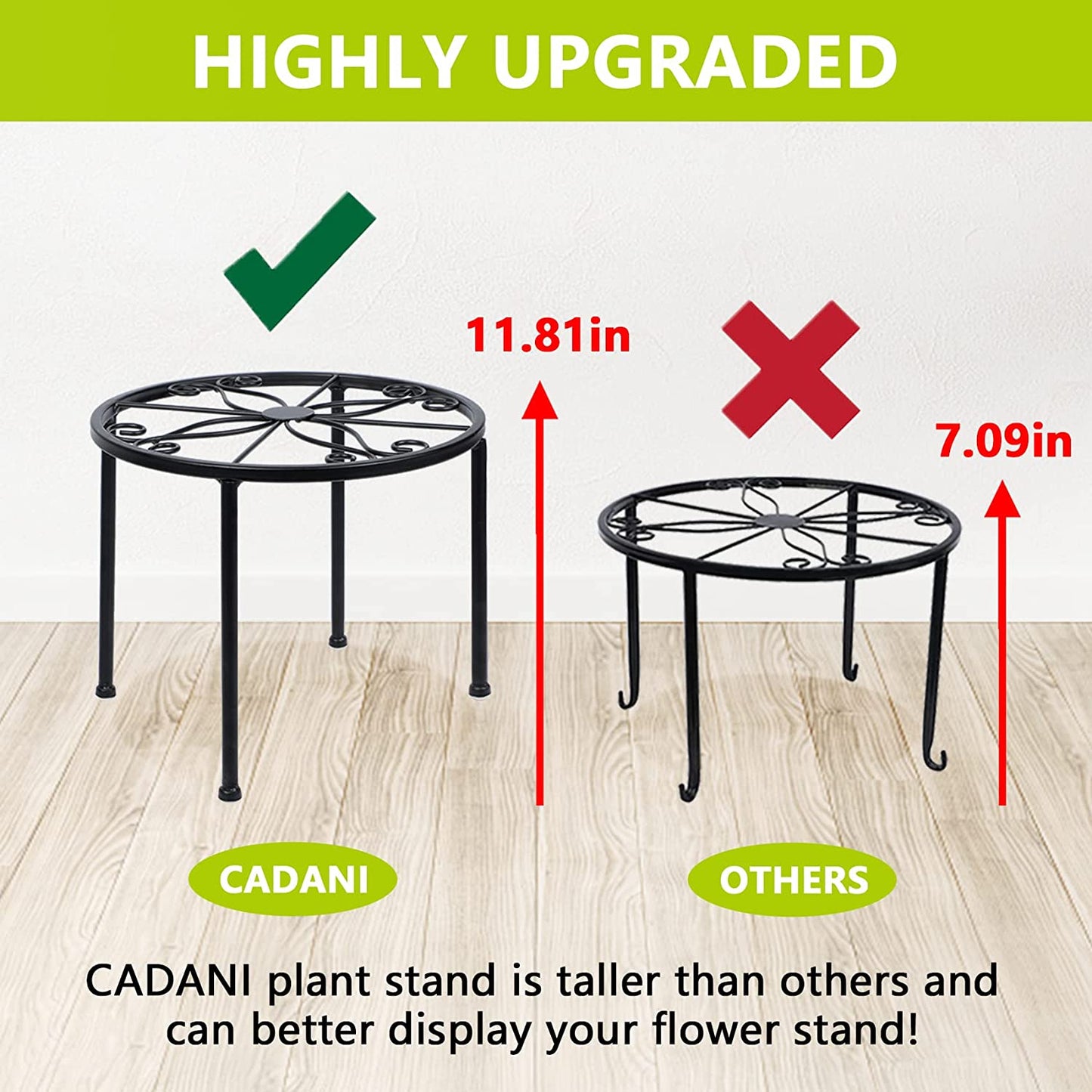 4-Pack Decent Metal Plant Stands, Anti-Rust Iron Flower Pot Stand, Heavy Duty Plant Pot Shelf, Decoration Racks for Home Indoor and Outdoor