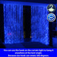 300LED Blue Fairy Curtain Lights with Remote 8 Modes Timer for Bedroom, 9.8X9.8Ft USB Plug in Fairy Hanging String Lights for Outdoor, Weddings, Party, Garden, Wall, Decorations