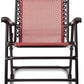 Outdoor Textilene Zero Gravity Folding Lounge Rocker with Pillow, Red