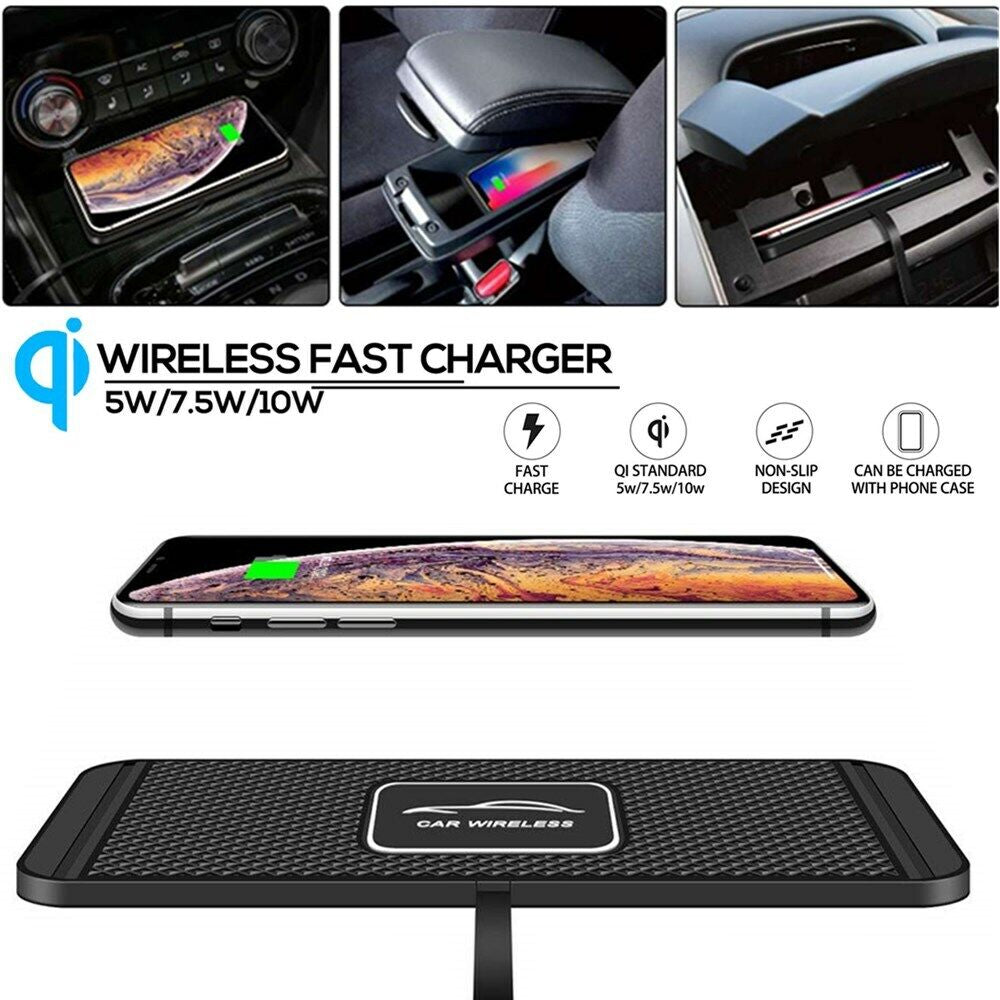 QI Wireless Phone Charger for Car Fast Charging Mat for Iphone Android Universal