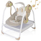 Baby Swings for Infants to Toddler, Compact Baby Swing with 6 Motions, Portable Swing with Music,Sounds,Timing, Baby Rocker with 2 Toys, Plsuh Seat & Soft Head Support, Machine Washable Fabric (Khaki)