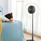 8-Inch Foldaway Oscillating Fan with Remote Control, 7200Mah Rechargeable Battery Operated Pedestal Fan for Bedroom, Timer, 4 Speed, Fast Charging Portable Table Fan for Camping, Outdoor, Room