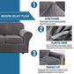 Modern Velvet Plush 4 Piece High Stretch Sofa Slipcover Sofa Cover Furniture Protector Form Fit Luxury Thick Velvet Sofa Cover for 3 Cushion Couch, Machine Washable (Sofa,Gray)