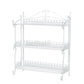 3 Tier White Foldable Metal Rack Storage Book Shelves Holder Kitchen Shelf RACK