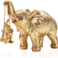 Elephant Statue. Gold Elephant Decor Brings Good Luck, Health, Strength. Elephant Gifts for Women, Mom Gifts. Decorations Applicable Home, Office, Bookshelf TV Stand, Shelf, Living Room