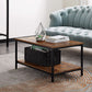Coffee Table with Metal Frame,2-Tier Tea Table with Storage Shelf,Cocktail Table TV Stand Side End Table, Accent Furniture for Home Office Living Room