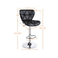 Alden Design Adjustable Midback Faux Leather Bar Stool, Set of 2, Black