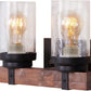 Farmhouse Wall Sconce Light Fixtures Wood Metal 2-Light Bathroom Vanity Lights over Mirror with Bubble Glass Shade for Bedroom,Kitchen,Living Room,Hallway W0019