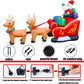 8 Ft Inflatable Christmas Reindeer Pull the Sleigh Take Santa Claus Xmas Decoration for Yard Lawn Garden Home Party Indoor Outdoor