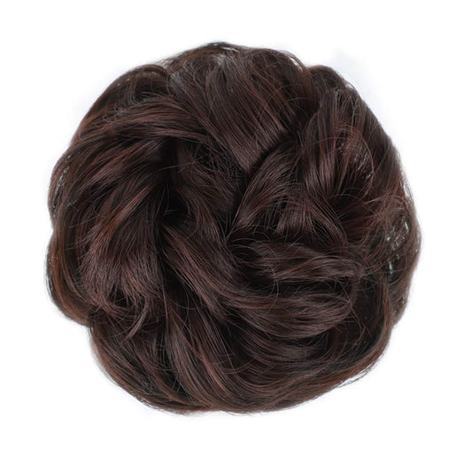 1PCS Messy Hair Bun Hair Scrunchies Extension Messy Synthetic Chignon for Women Updo Hairpiece (33#(Dark Auburn))