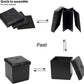 Storage Ottoman with Faux Leather Foldable Small Square Foot Rest Stools Coffee Table Black 11.8"X 11.8" X 11.8"