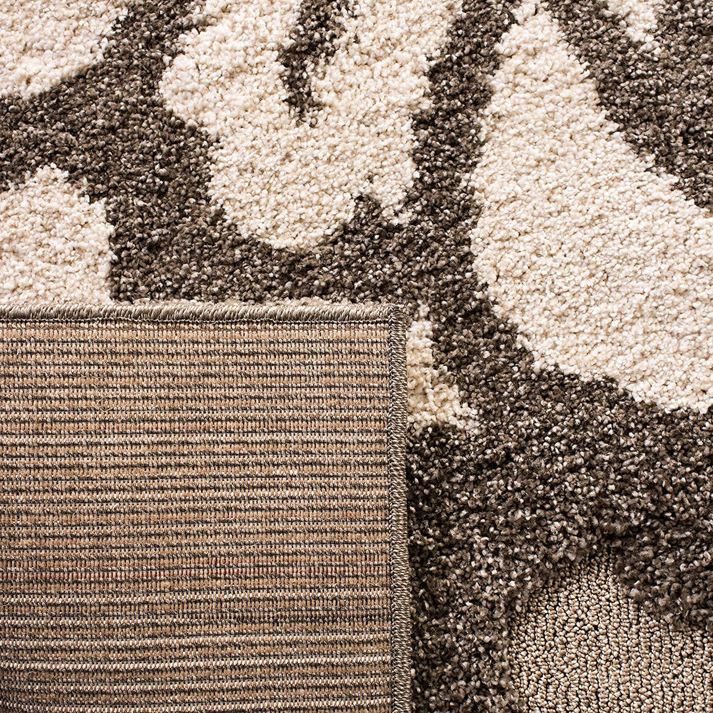 Florida Shag Collection 3'3" X 5'3" Smoke / Beige SG464 Floral Non-Shedding Living Room Bedroom Dining Room Entryway Plush 1.2-Inch Thick Area Rug