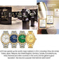 OLEVS Luxury Diamond Watches for Men Waterproof Mens Fine Business Casual Watch Calendar Week Analog Quartz Watch for Christmas