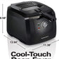 Electric Deep Fryer, Cool Touch Sides Easy to Clean Nonstick Basket, 8 Cups / 2 Liters Oil Capacity, Black