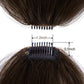 Clip in Bangs for Women 100% Human Hair Extensions Wispy Bangs Fringe with Temples Hairpieces Air Bangs Flat Bangs Clip Curved Bangs for Daily Wear (Light Brown)