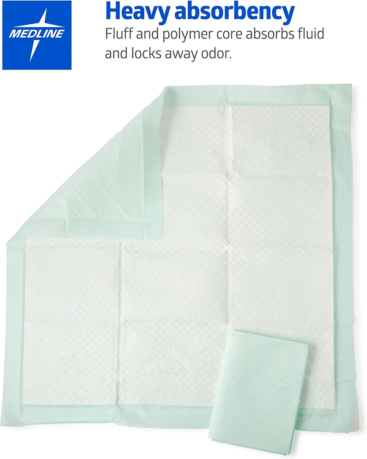 Heavy Absorbency 36" X 36" Quilted Bed Pads, Large Disposable Underpads, 50 per Case, Fluff and Polymer Core, Great Protection for Beds, Furniture, Surfaces