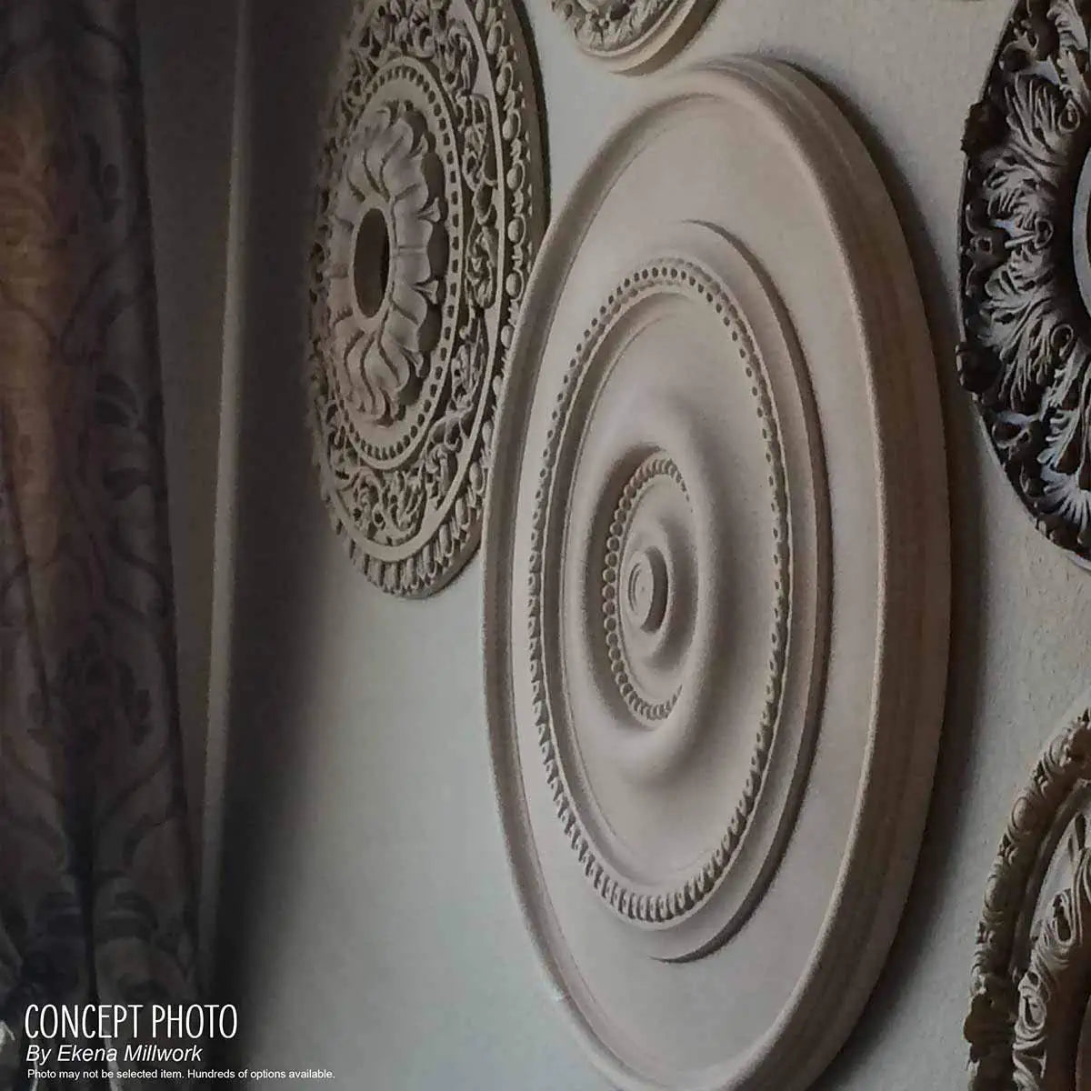 CM18RO Rose Ceiling Medallion, 18"OD X 3 1/2"ID X 1 1/2"P, Factory Primed