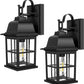 2-Pack Outdoor Light Fixtures Wall Mount, 100% Aluminium Waterproof Exterior Wall Lantern, Anti-Rust outside Black Wall Sconce Porch Lights for House Garage, Doorway, Bulbs Not Included