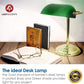 Green Bankers Desk Lamp with Glass Shade by Lightaccents - Traditional Desk Light with Classic Green Glass Shade and Polished Brass Finish