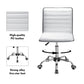 Mid Back Faux Leather Office Desk Computer Task Chair, with Armless, White